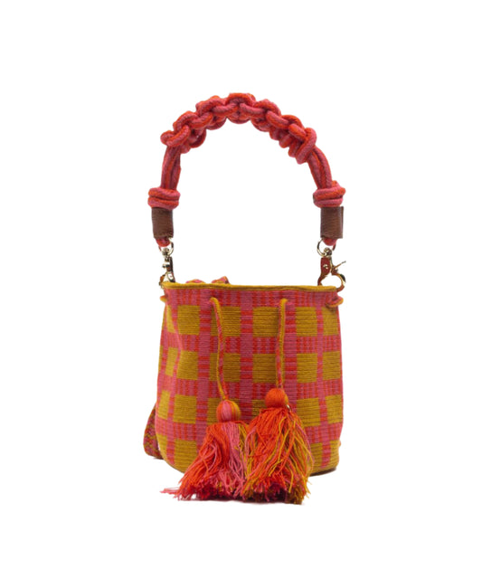 Macrame Crossbody- Mostaza and Rosa