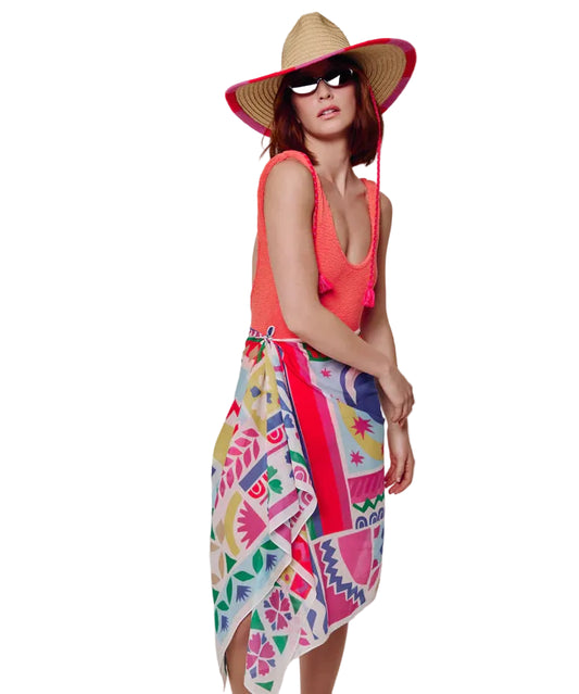 Solstice Collage Sarong- Multi Color