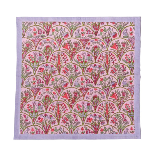 Pink Block Printed Napkins- Set of 4