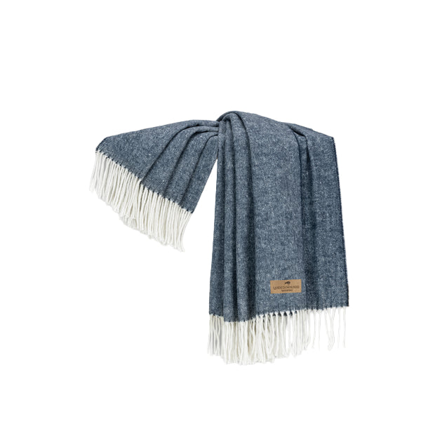 Navy Italian Herringbone Throw
