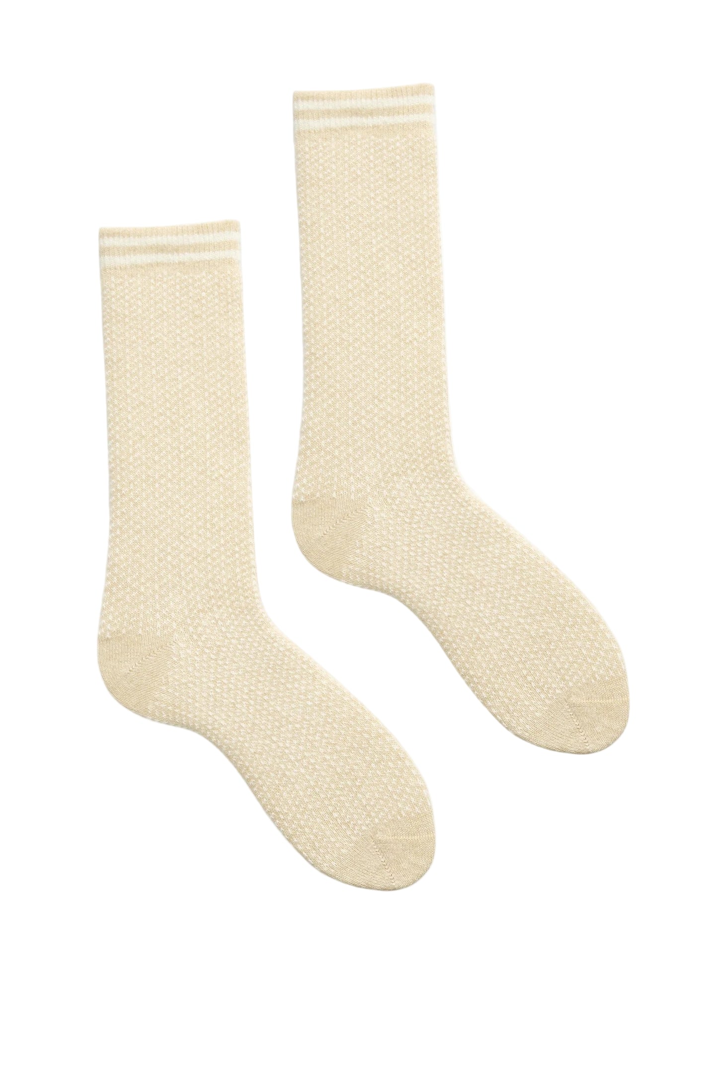Women's Nordic Birdseye Wool Cashmere Socks - Creme