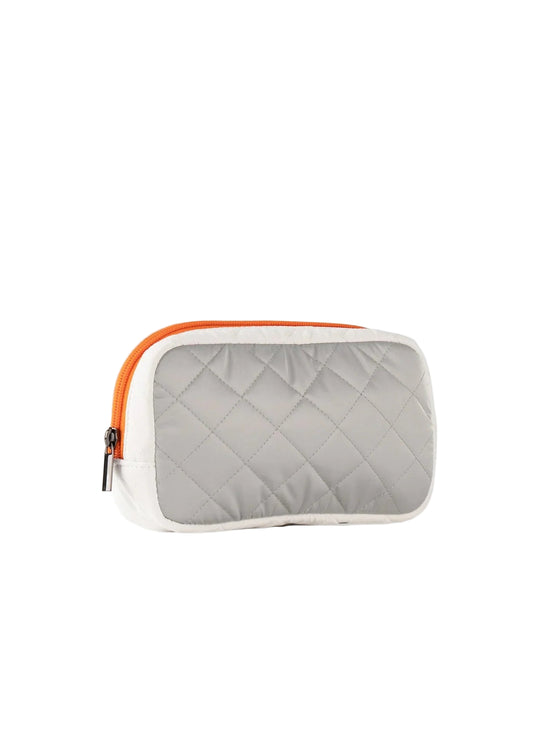 Cosmetic Bag- Orange/White