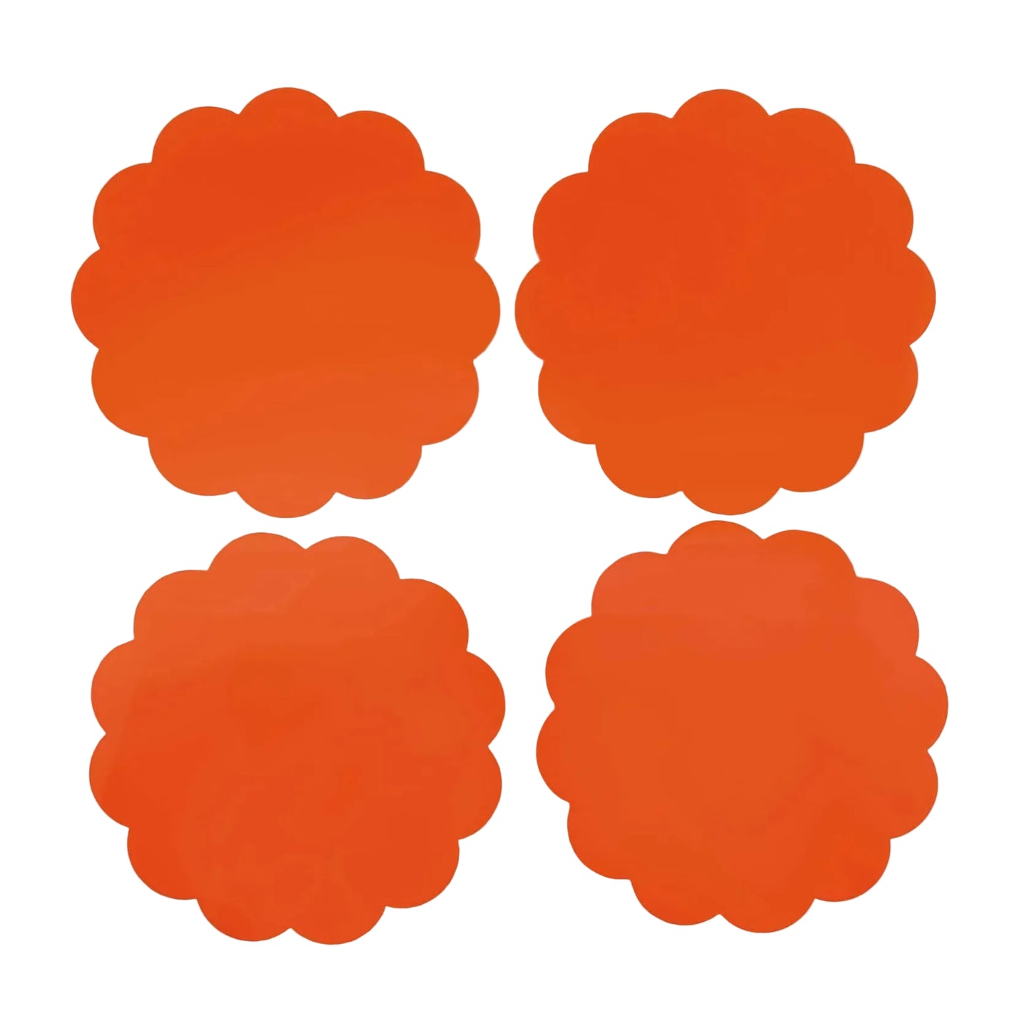 Orange Scallop Acrylic Coaster Set