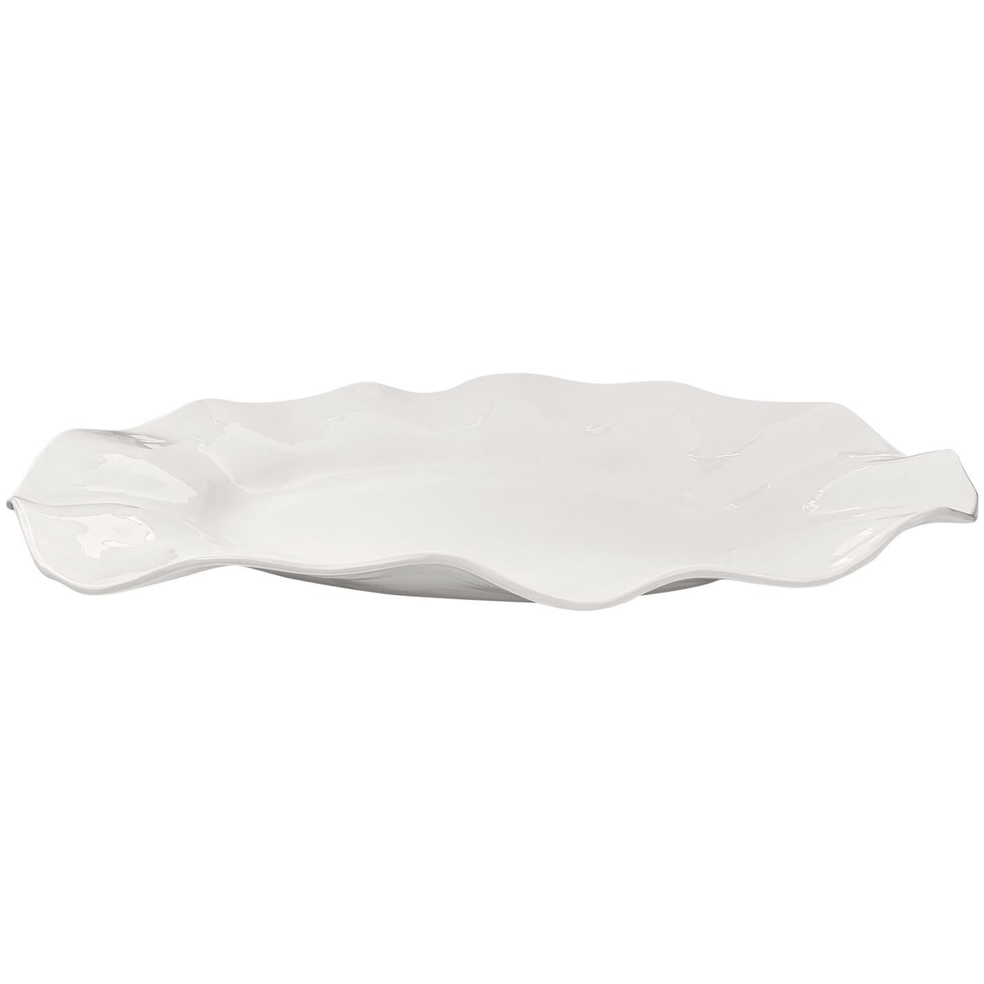 Large Wavy Oval Platter- White