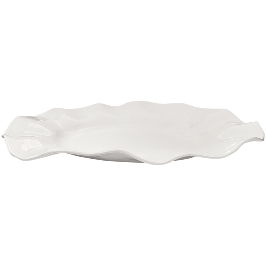 Large Wavy Oval Platter- White