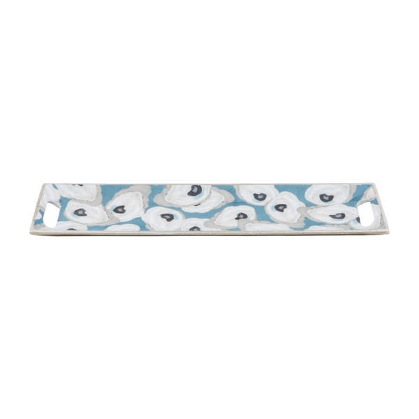 Metal and Enamel Oyster Tray