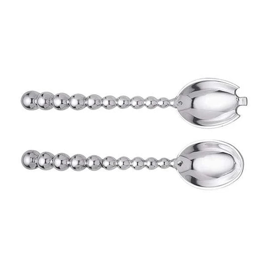Pearled Salad Server Set – Silver