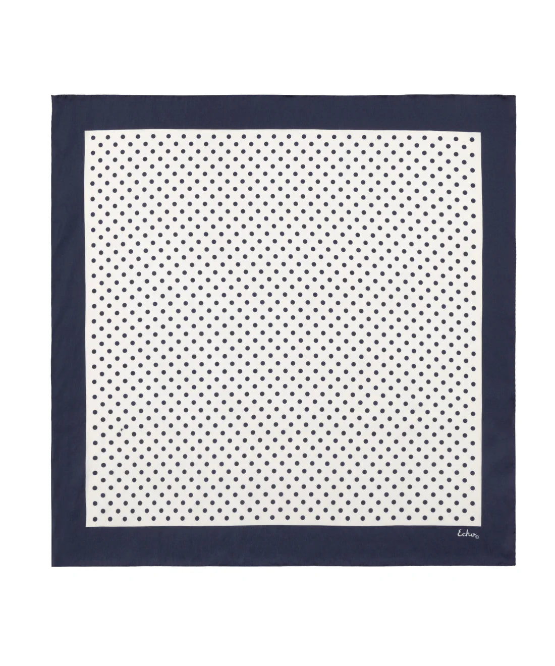 Pin Dot Silk Scarf - Navy