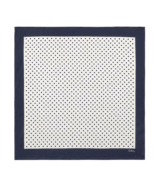Pin Dot Silk Scarf - Navy