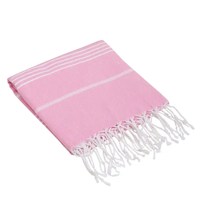Pink Stripe Fouta Towel