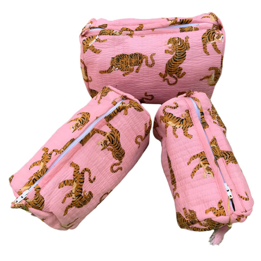 Pink Tiger Cosmetic Bag