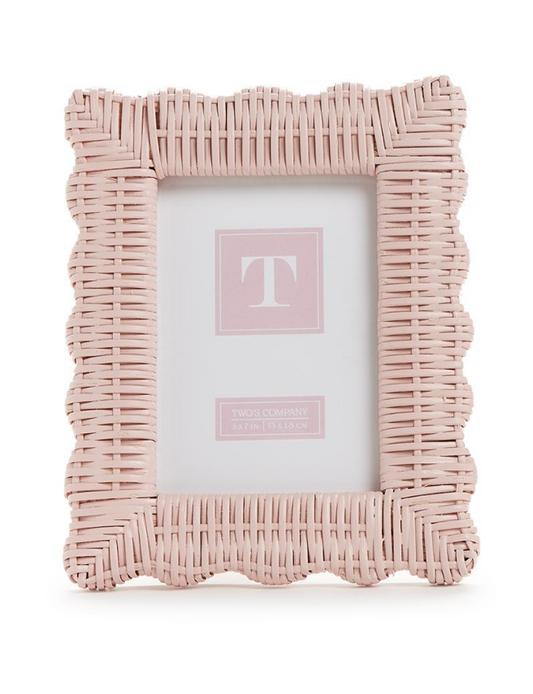 Pink Wicker Frame- 5x7