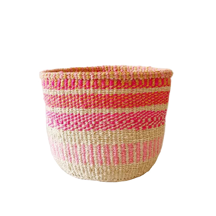Pink and Orange Stripe Plant Basket