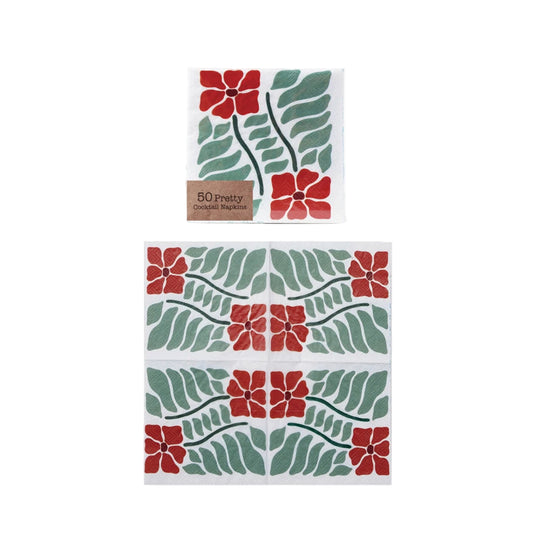 Poinsettias Cocktail Napkins