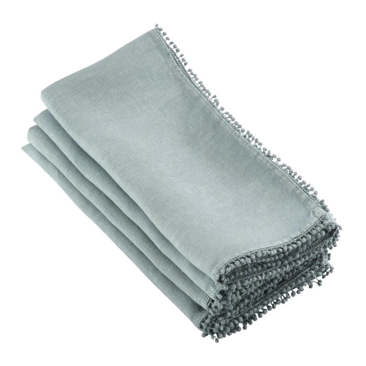 Pom Pom Napkin – Blue Grey