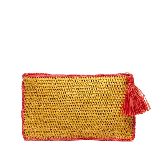 Raffia Pouch – Red and Yellow