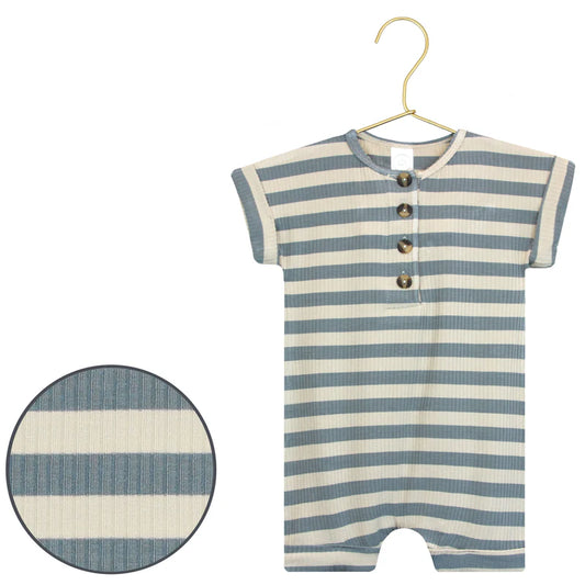 Romper – Ribbed Blue Stripe