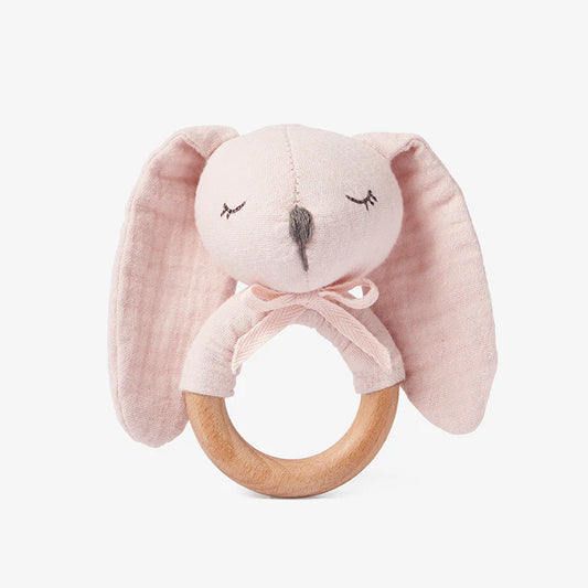 Muslin Pink Ring Rattle