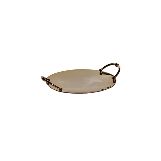 Round Gold Metal Serving Tray