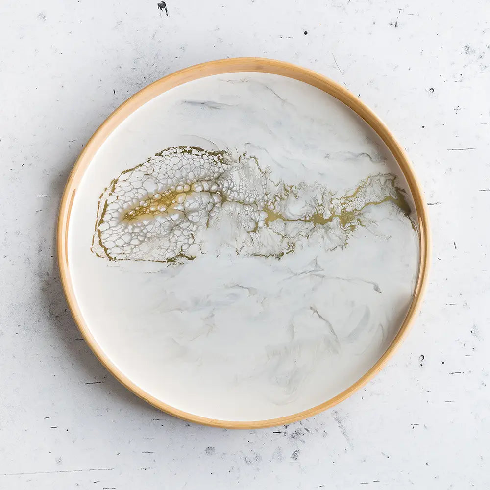 Round Tray – Gold Quartz