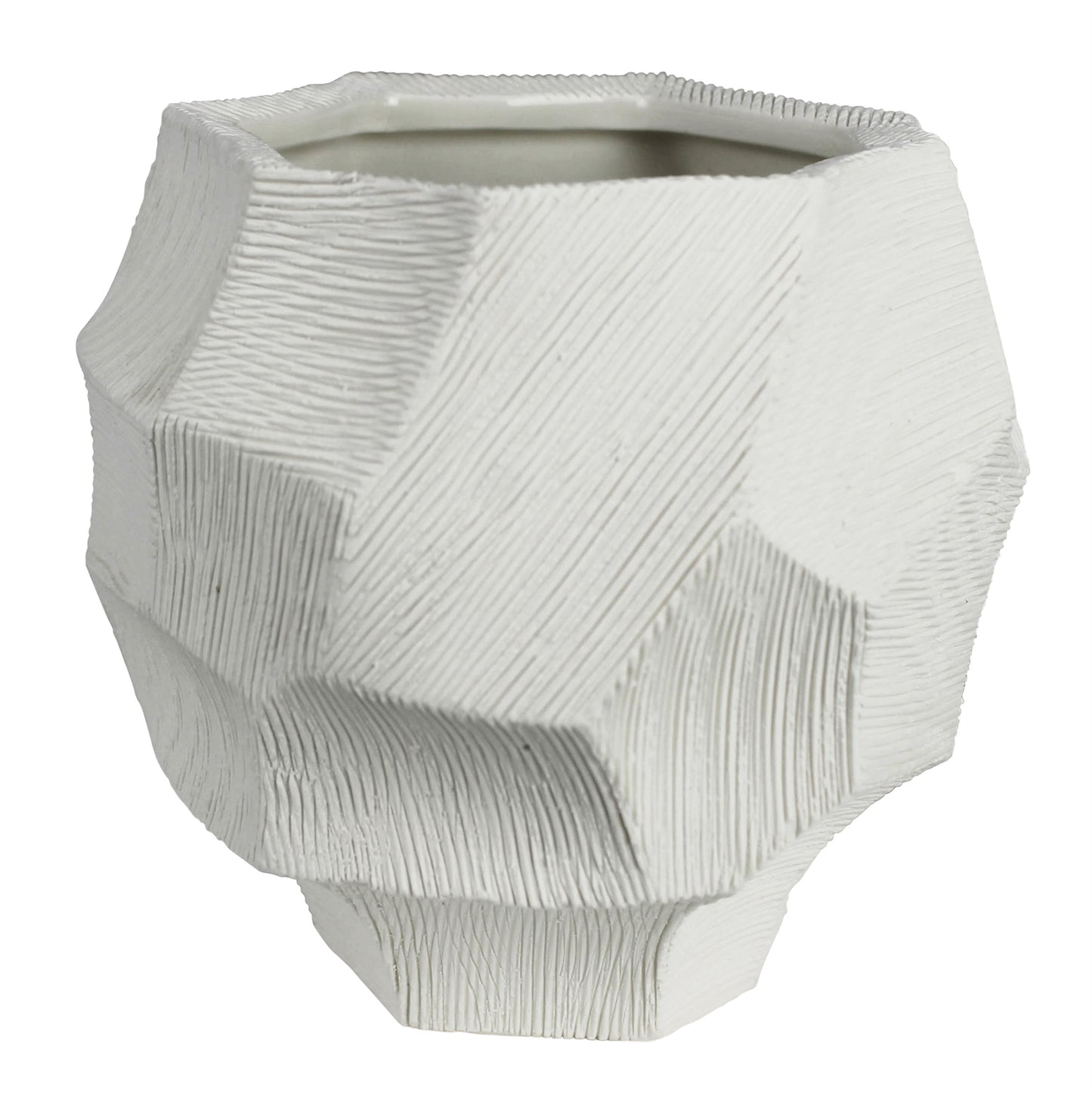 White Scraped Clay Vase
