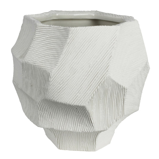 White Scraped Clay Vase