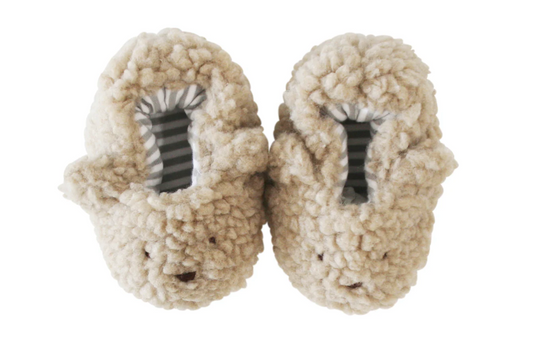Sherpa Booties – Oatmeal Bear