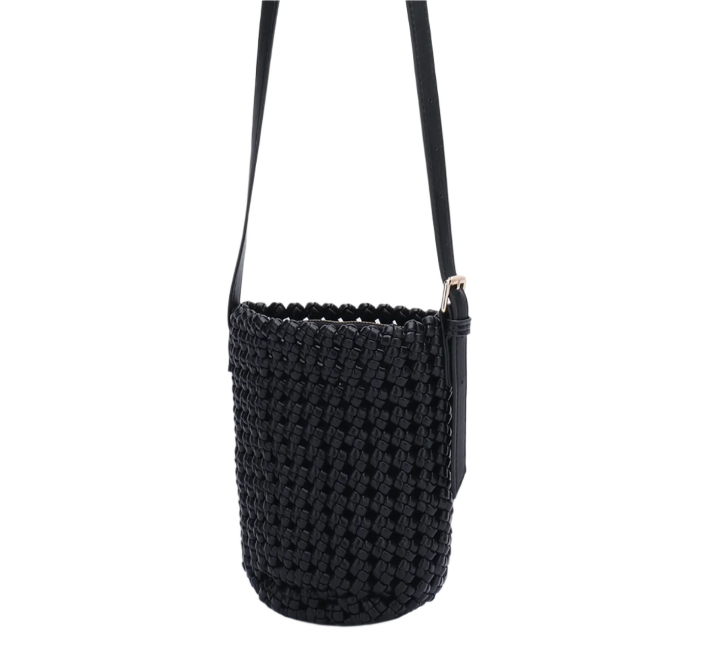 Woven Bucket Bag – Black