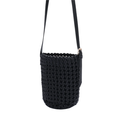 Woven Bucket Bag – Black