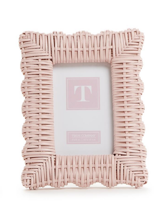 Pink Wicker Frame- 4x6