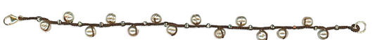 Bracelet - Woven Silk with Fresh Water Pearls