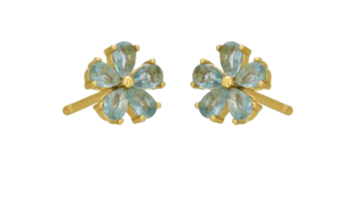 Floral Aqua Studs