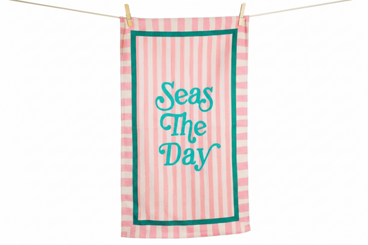 Seas the Day Coastal Tea Towel