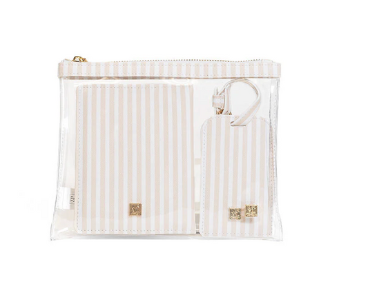 3 Piece Travel Set- Tan Stripe