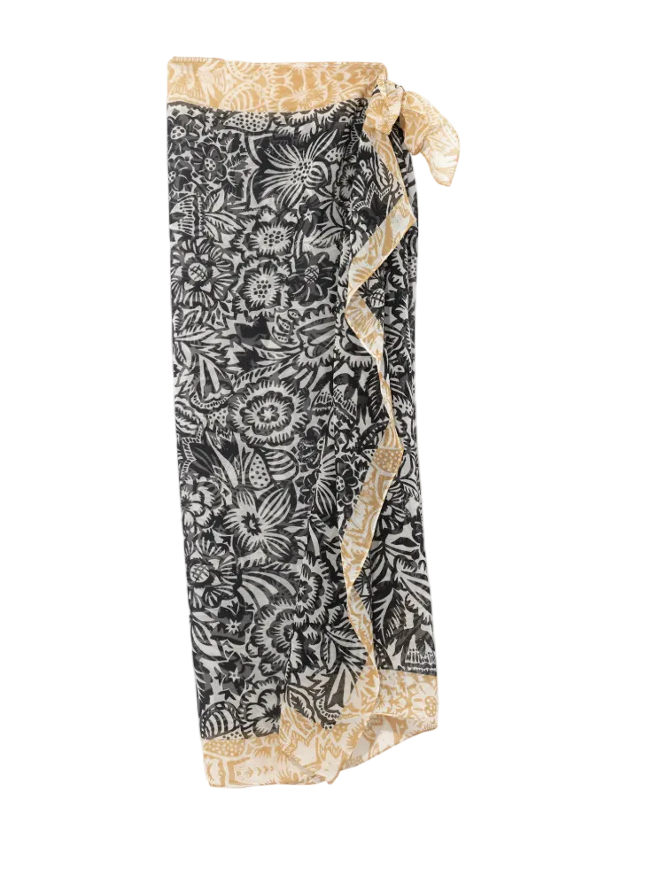 Bay Floral Sarong - Black