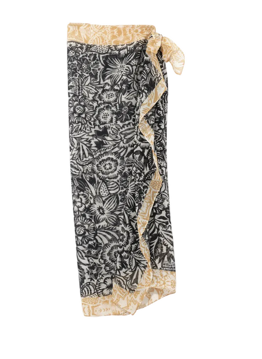 Bay Floral Sarong - Black