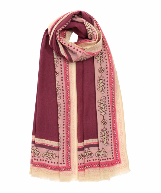 Embroidered Rug Wrap - Mulled Wine
