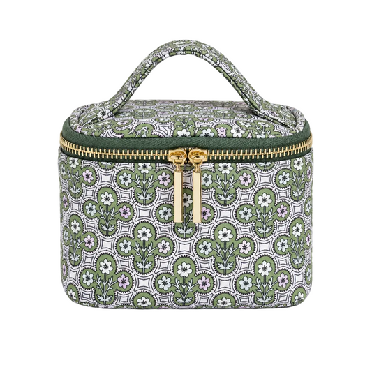 Green Floral Jewelry Case