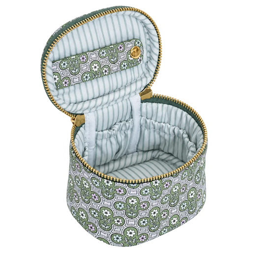Green Floral Jewelry Case