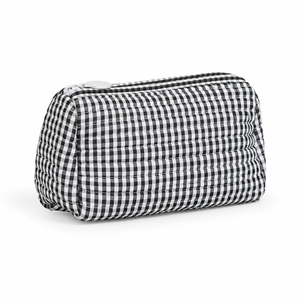 Quilted Pouch- Black Gingham