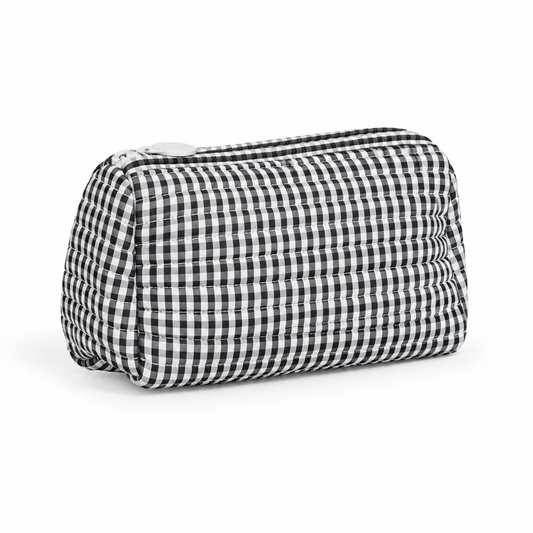 Quilted Pouch- Black Gingham