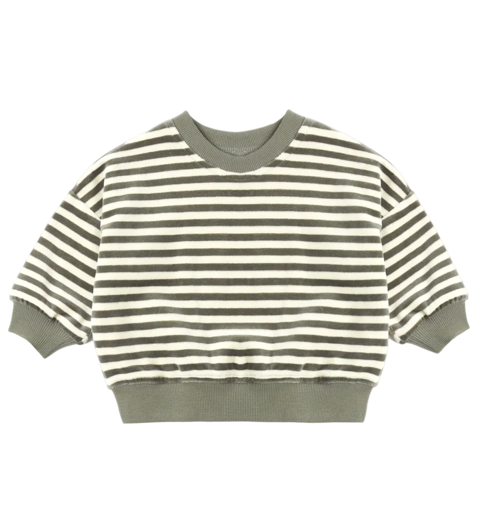 Velour Sweatshirt - Spruce Stripe