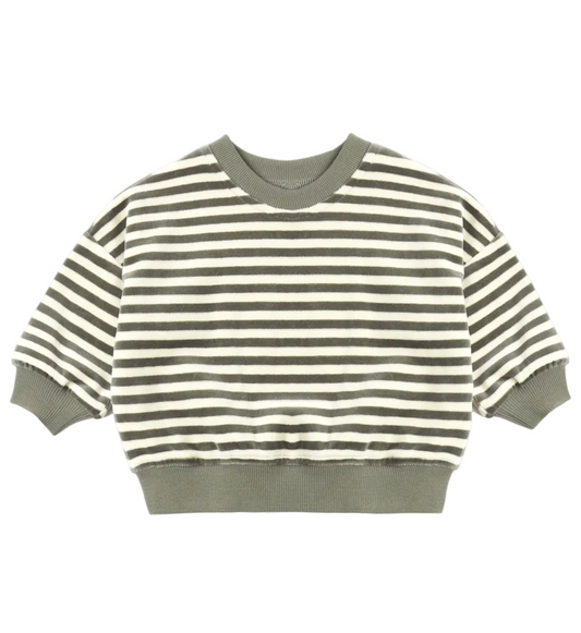 Velour Sweatshirt - Spruce Stripe