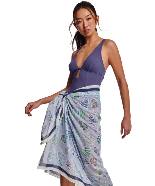 Sea Shells Sarong- Chambray