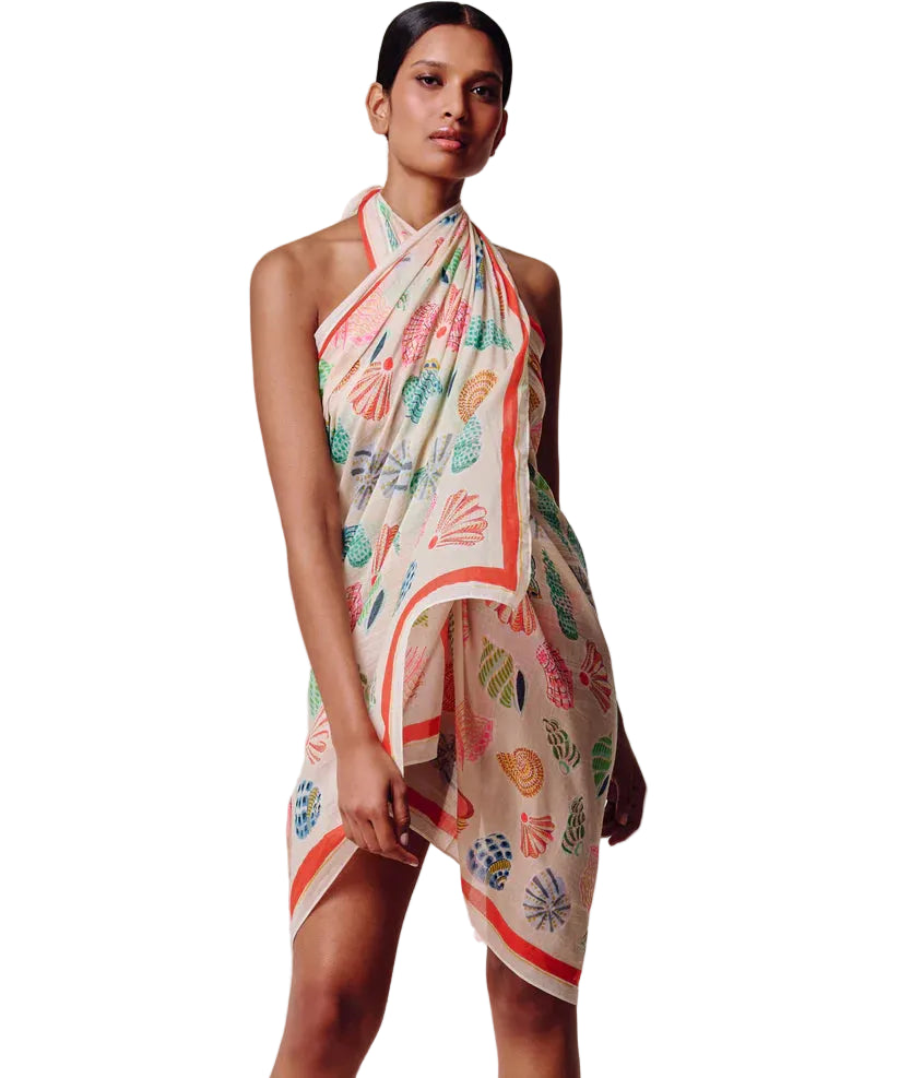 Sea Shells Sarong- Multicolor