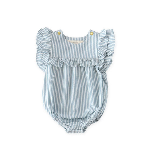 Seersucker Flutter One Piece- Blue