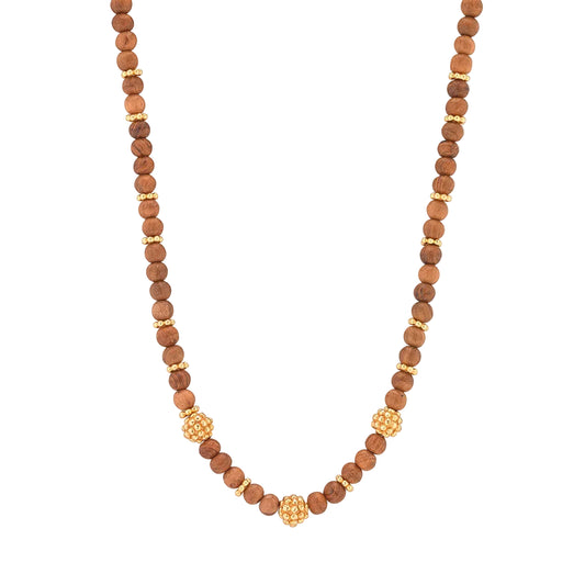 Petite Single Strand Teak Necklace