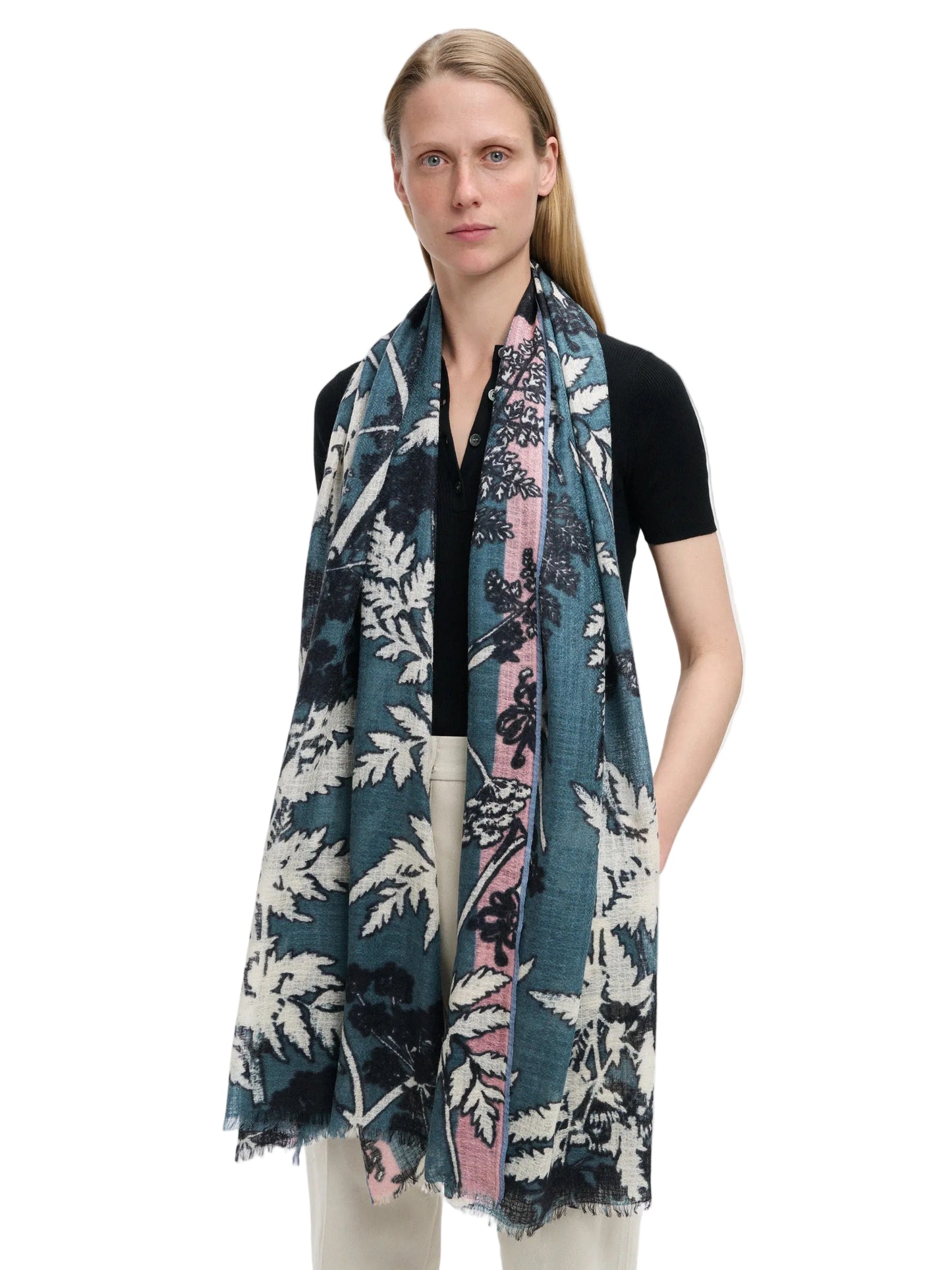 Scarf - Slate and Pink