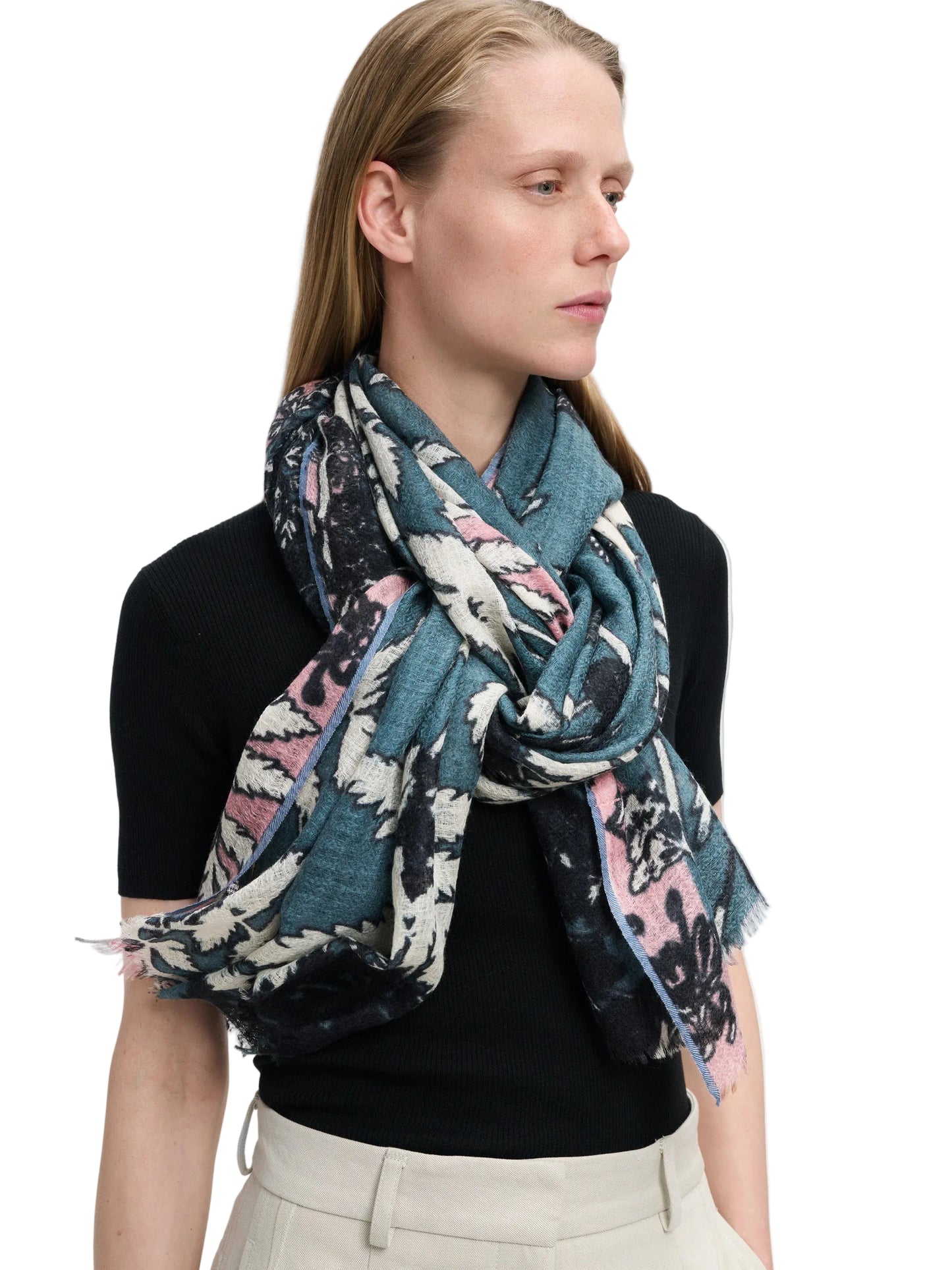 Scarf - Slate and Pink