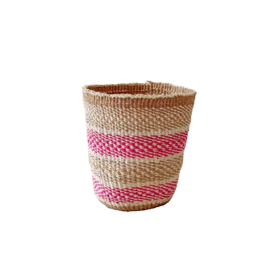 Pink Checker Plant Basket